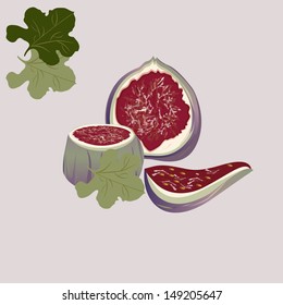 figs and green leaves