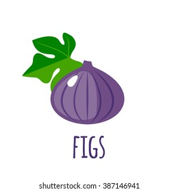 Figs icon in flat style.  Isolated object. Figs logo. Vector illustration.