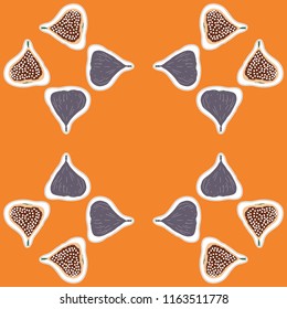Figs pattern, dashed lines, labels . Hand drawn.
