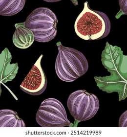 Figs seamless pattern vector illustration