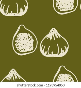 figs tropical fruit seamless pattern