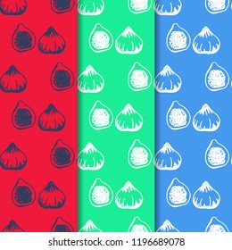 figs tropical fruit seamless pattern