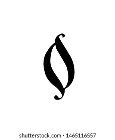 Figure 0. Vector. Logo for the company. Icon for the site. Separate number from the Russian alphabet. Gothic neo-Russian ancient style of 17-19 centuries.