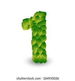 Figure 1 from green leaves with shadow vector