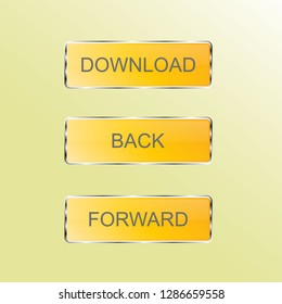 In the figure, 3 buttons, buttons for the site, project, project. Buttons yellow in metallic rim.