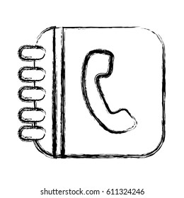 figure 3d phone inside rings notebook, vector illustration design