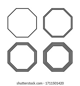 Figure 4 octagon shapes with different number of lines.