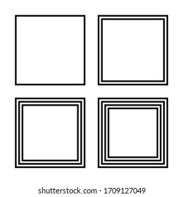 Figure 4 squares with different number of lines.