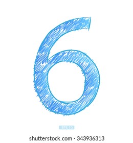 figure 6 a sketch of blue color on a white background