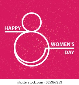 figure 8 and the text-HAPPY WOMEN'S DAY, on a scarlet background