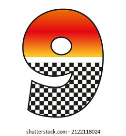 Figure 9 with a gradient and checkerboard print. A full-length figure for a holiday, a banner or a poster.