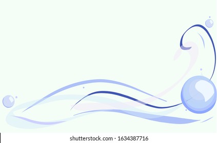 Figure abstract. Blue lines and balls. Creative design for different backgrounds. Greeting card, invitation