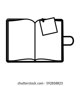 figure agenda with big paper note, vector illustraction design image