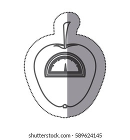 figure apple weight scale icon, vector illustration design image