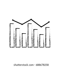 figure arrow with statistics diagram bar presentation