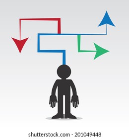 Figure with arrows pointing in different directions 