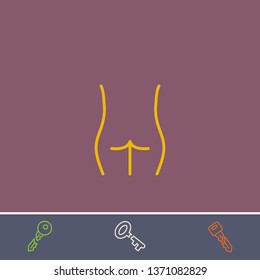 figure ass vector icon.Outline figure ass illustration of vector symbol.Bonus broken key graphic concept