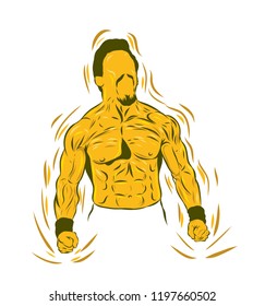Figure athlete in a realistic style
