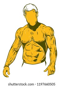 Figure athlete in a realistic style
