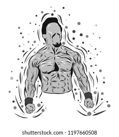 Figure athlete in a realistic style