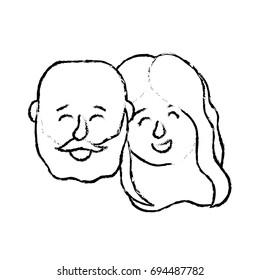 figure avatar couple head with hairstyle design