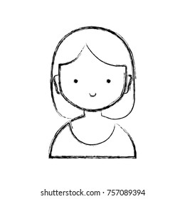 figure avatar girl with blouse and hairstyle design