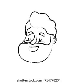 figure avatar happy man face with hairstyle design