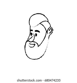figure avatar man face with hairstyle design