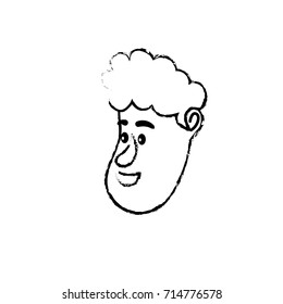 figure avatar man face with hairstyle design