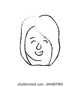 figure avatar woman head with hairstyle design
