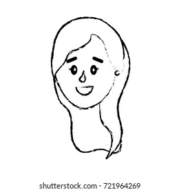 figure avatar woman head with hairstyle design