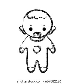figure baby boy with pacifier and hairstyle