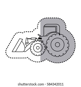figure backhoe loader icon, vector illustration image design