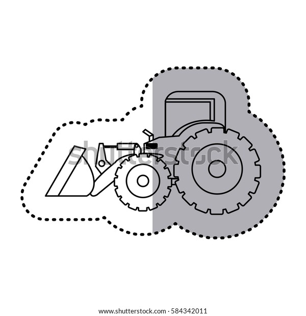 figure backhoe loader icon, vector illustration\
image design