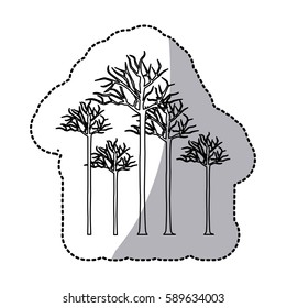 figure bare oak trees icon, vector illustraction design image
