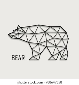 Figure of a bear from polygons of vector illustrations.
