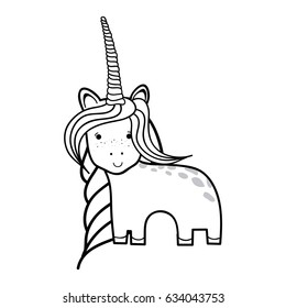 figure beautiful unicorn with horn and mane long