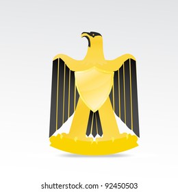 The figure below shows a yellow eagle on a gray background
