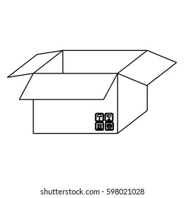 figure box open with symbols icon, vector illustaction design