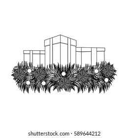 figure boxes with fir icon, vector illustraction design image
