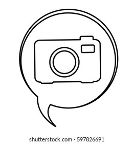 figure bubbles with camera symbol icon, vector illustraction design