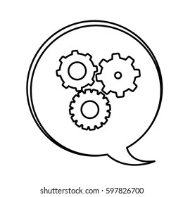 figure bubbles with gears symbol icon, vector illustraction design