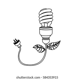 figure bulb eco cable icon image, vector illustration design
