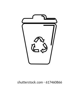 figure can trash with reuse, reduce and recycle symbol