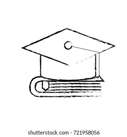 figure cap graduation over close book