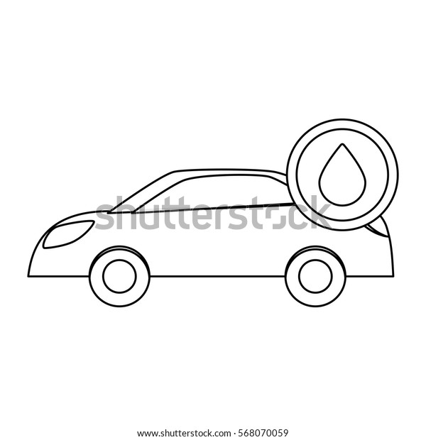 Figure\
car with drop oil icon image, vector\
illustration