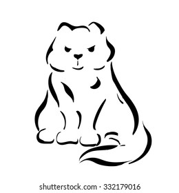 Figure cats black lines on a transparent background. Vector illustration.