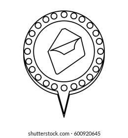 figure chat bubble with letter open, inside, vector illustration design