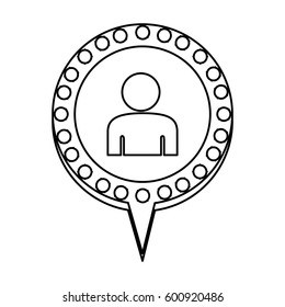 figure chat bubble with person inside, vector illustration design