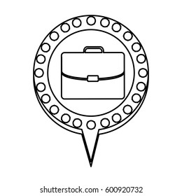 figure chat bubble with suitcase inside, vector illustration design